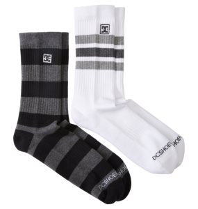 Ponozky DC Stripe 2-Pack Crew Panske Čierne | 736580SKO