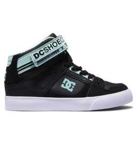 Snurovacie Topanky DC Pure High Elastic Cipkovane High Tops Detske Čierne Zelene | 374208ULN