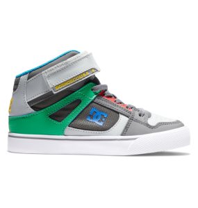 Snurovacie Topanky DC Pure High Elastic Cipkovane High Tops Detske Siva Zelene | 395147WCQ