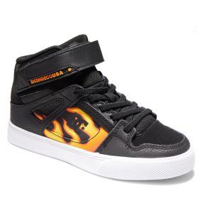 Snurovacie Topanky DC Pure High Elastic Cipkovane High Tops Detske Čierne | 612354CNX