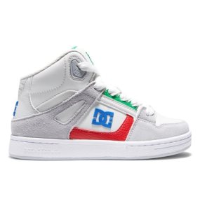 Snurovacie Topanky DC Pure High Tops Detske Siva Siva Zelene | 093214JIR
