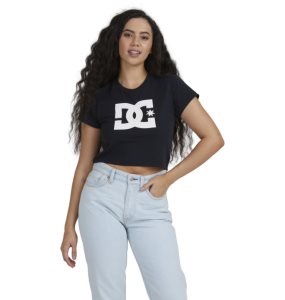 Tricko DC Star Cropped Damske Čierne | 217059NUH