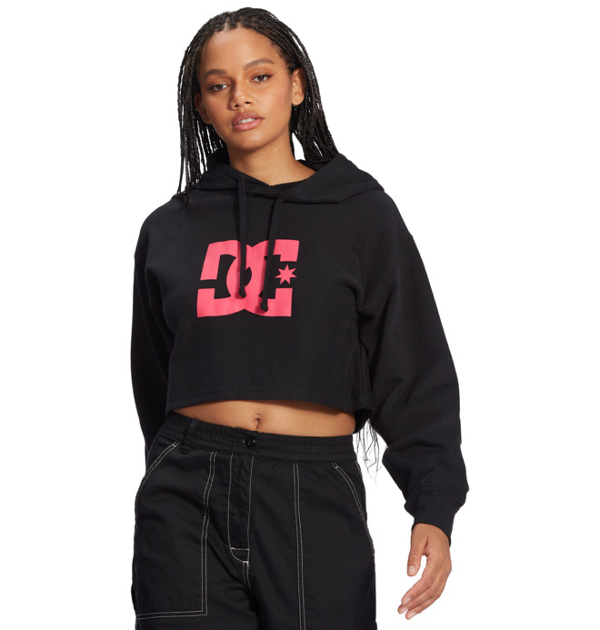 Mikiny S Kapucňou DC Cropped 2 Damske Čierne Fuchsie | 169837IKO